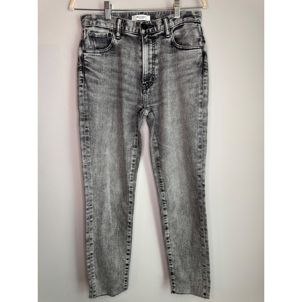 Moussy Vintage Grey Acid Wash High Rise Skinny Jeans Made in Japan Size 26